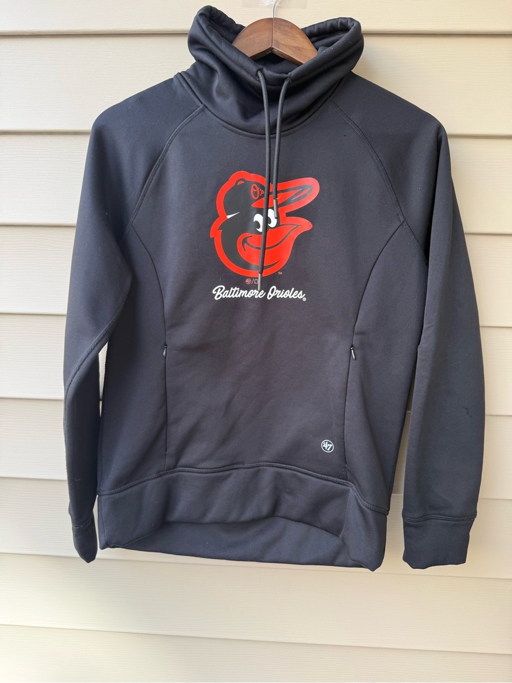 Baltimore Orioles ’47 Black Performance Hoodie – Size Small